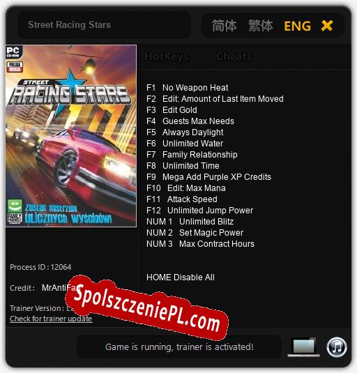 Treinador liberado para Street Racing Stars [v1.0.8]