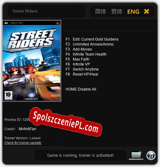 Street Riders: Cheats, Trainer +8 [MrAntiFan]