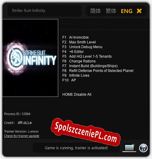 Strike Suit Infinity: Trainer +10 [v1.4]