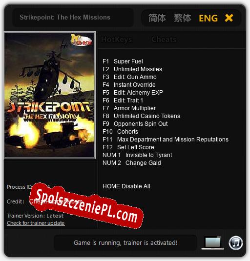 Strikepoint: The Hex Missions: Cheats, Trainer +14 [CheatHappens.com]