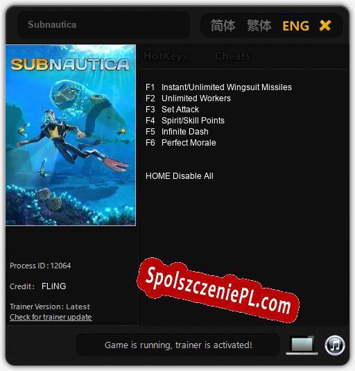 Treinador liberado para Subnautica [v1.0.1]