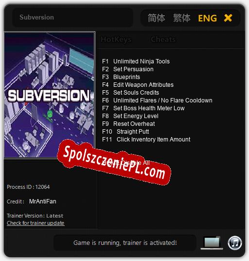 Subversion: Trainer +11 [v1.2]