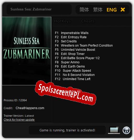 Sunless Sea: Zubmariner: Treinador (V1.0.26)