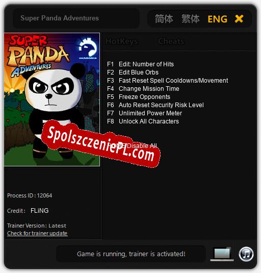 Super Panda Adventures: Treinador (V1.0.3)