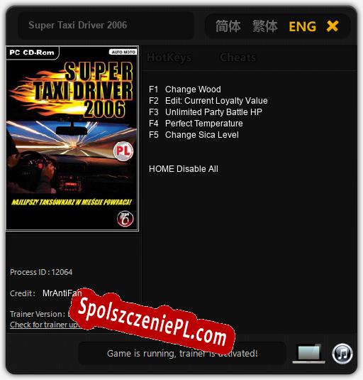 Super Taxi Driver 2006: Treinador (V1.0.31)