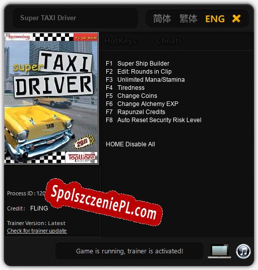 Super TAXI Driver: Treinador (V1.0.14)