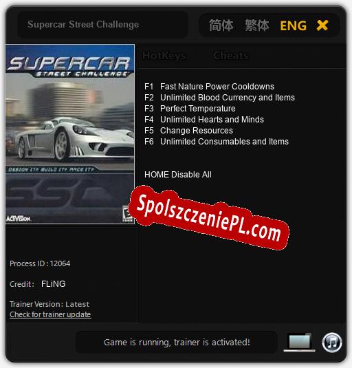 Supercar Street Challenge: Trainer +6 [v1.8]