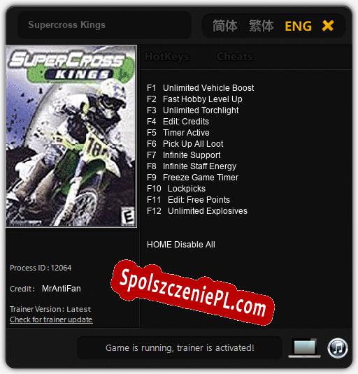 Supercross Kings: Cheats, Trainer +12 [MrAntiFan]