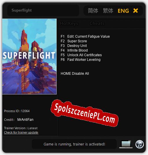 Superflight: Trainer +6 [v1.9]