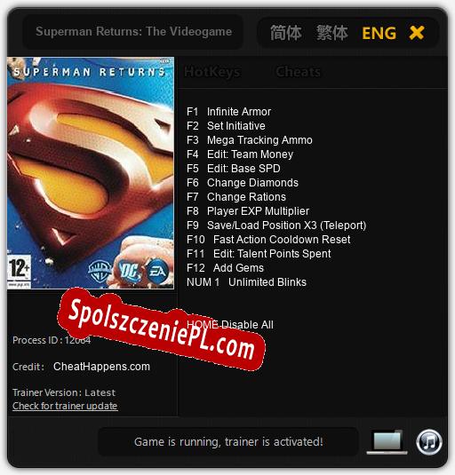 Superman Returns: The Videogame: Treinador (V1.0.87)