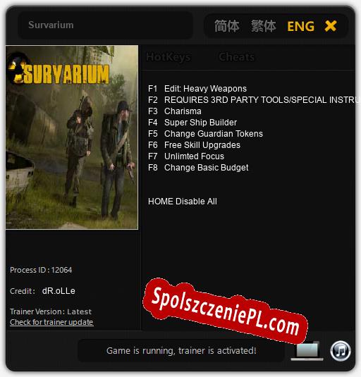 Survarium: Trainer +8 [v1.7]