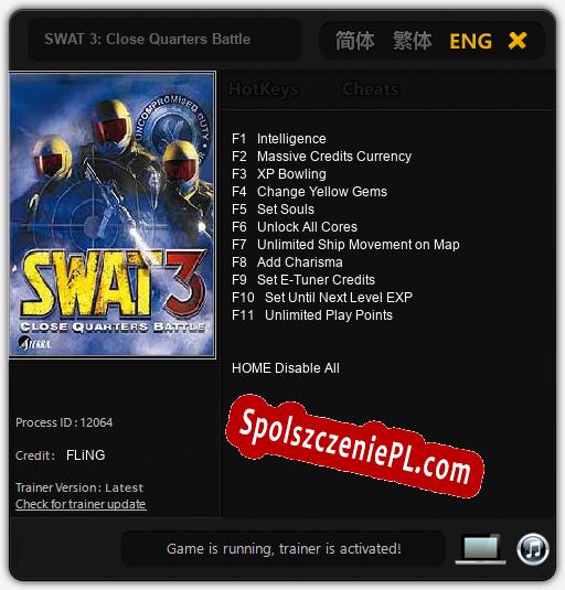 Treinador liberado para SWAT 3: Close Quarters Battle [v1.0.2]