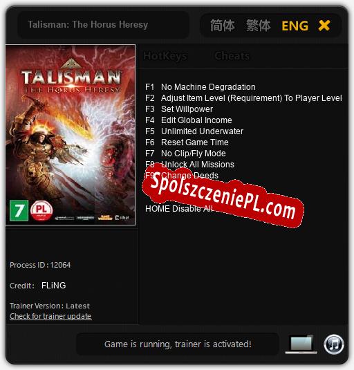 Talisman: The Horus Heresy: Trainer +9 [v1.7]