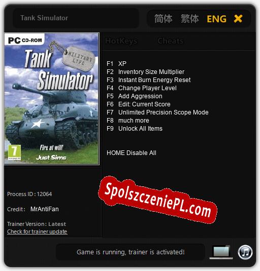 Treinador liberado para Tank Simulator [v1.0.7]