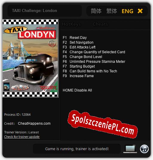 TAXI Challenge: London: Trainer +9 [v1.4]