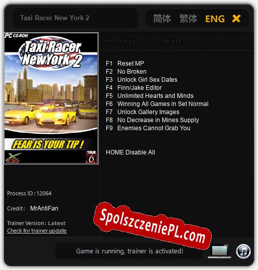 Taxi Racer New York 2: Treinador (V1.0.95)