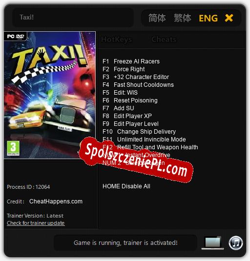 Taxi!: Trainer +14 [v1.5]