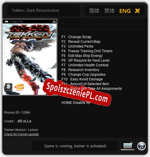 Treinador liberado para Tekken: Dark Resurrection [v1.0.1]