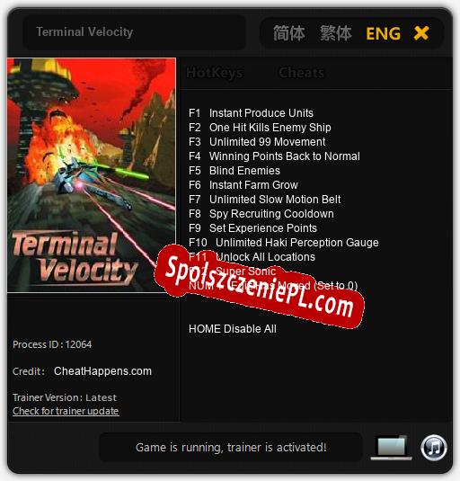 Terminal Velocity: Treinador (V1.0.80)