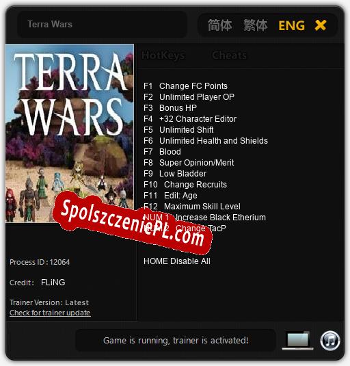 Terra Wars: Trainer +14 [v1.2]