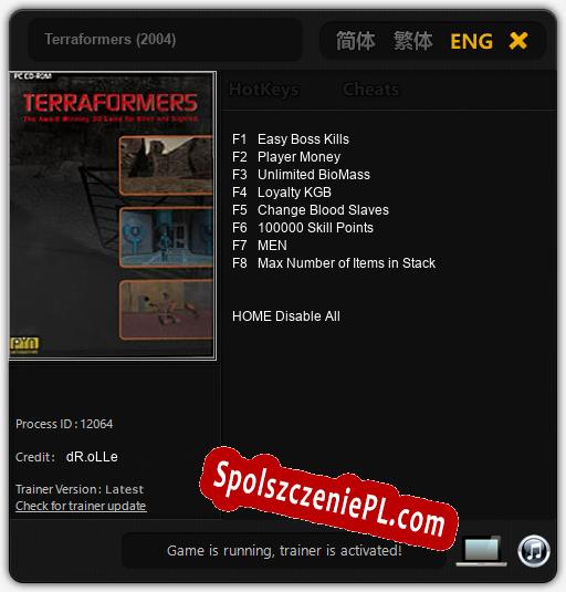 Terraformers (2004): Cheats, Trainer +8 [dR.oLLe]