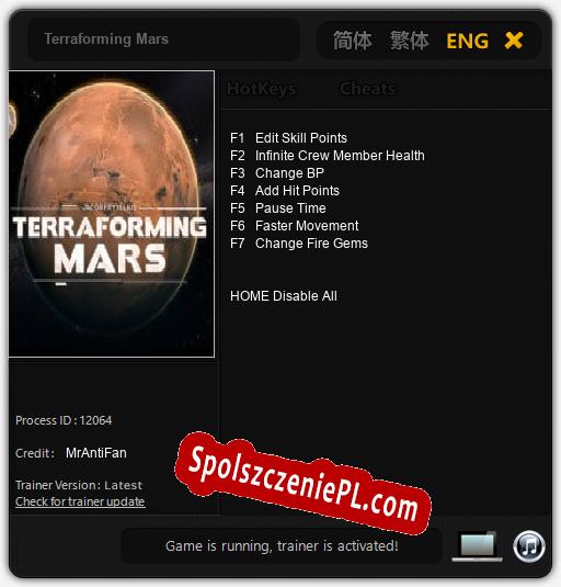 Treinador liberado para Terraforming Mars [v1.0.1]