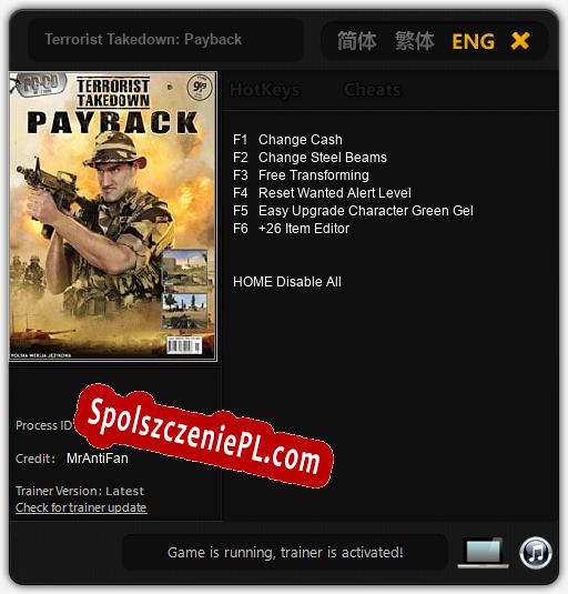 Treinador liberado para Terrorist Takedown: Payback [v1.0.1]