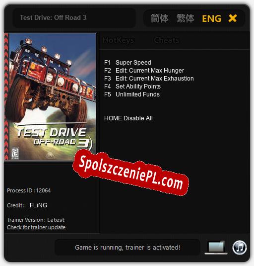 Test Drive: Off Road 3: Cheats, Trainer +5 [FLiNG]