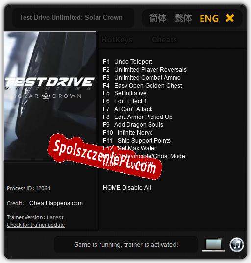 Test Drive Unlimited: Solar Crown: Treinador (V1.0.46)