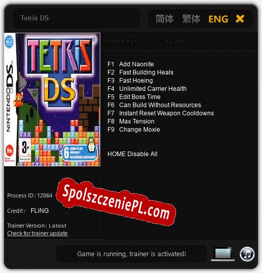 Tetris DS: Trainer +9 [v1.1]