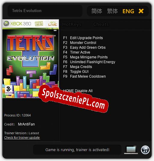 Tetris Evolution: Treinador (V1.0.80)