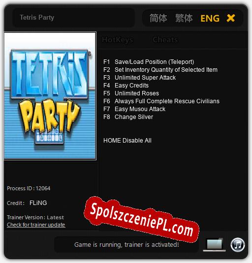 Tetris Party: Trainer +8 [v1.5]