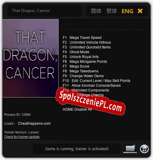 That Dragon, Cancer: Treinador (V1.0.90)