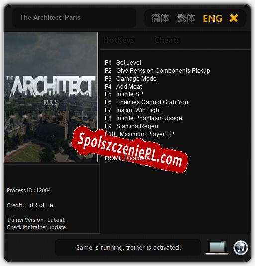 The Architect: Paris: Trainer +10 [v1.9]