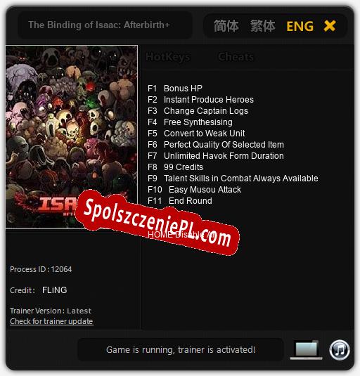 The Binding of Isaac: Afterbirth+: Cheats, Trainer +11 [FLiNG]