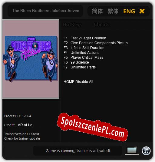 The Blues Brothers: Jukebox Adventure: Treinador (V1.0.90)