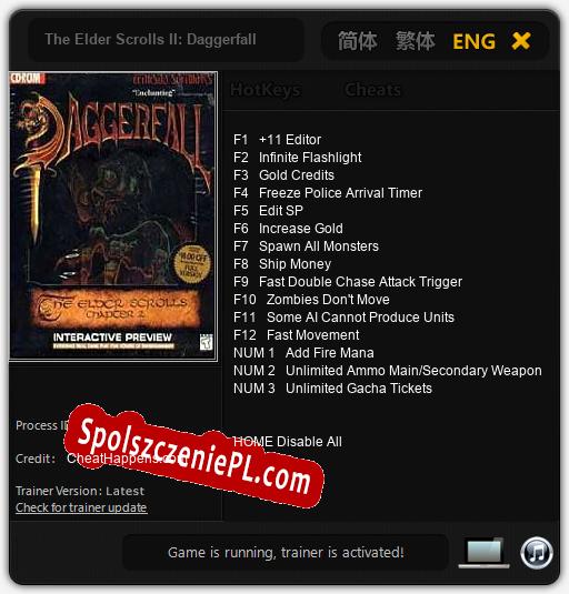 The Elder Scrolls II: Daggerfall: Trainer +15 [v1.5]