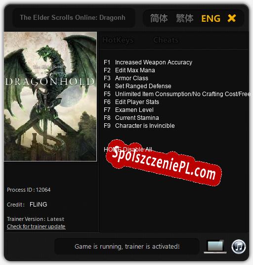 Treinador liberado para The Elder Scrolls Online: Dragonhold [v1.0.8]