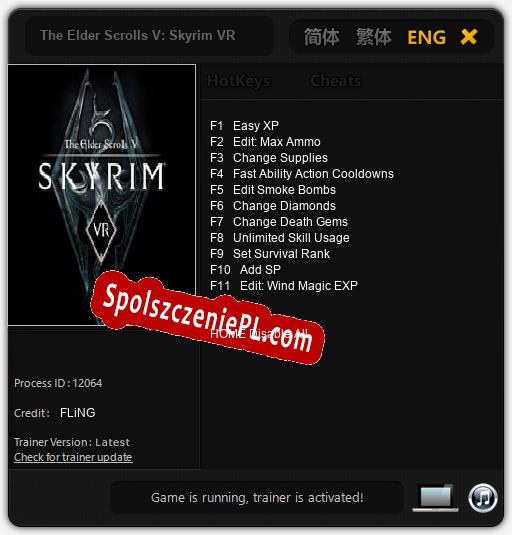 The Elder Scrolls V: Skyrim VR: Trainer +11 [v1.1]