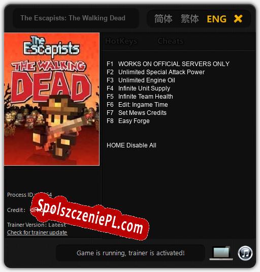 The Escapists: The Walking Dead: Trainer +8 [v1.7]