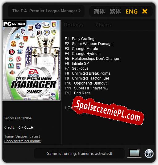 Treinador liberado para The F.A. Premier League Manager 2002 [v1.0.5]