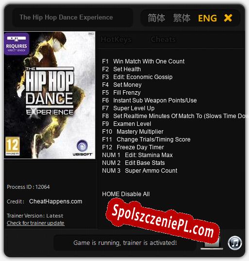 The Hip Hop Dance Experience: Cheats, Trainer +15 [CheatHappens.com]