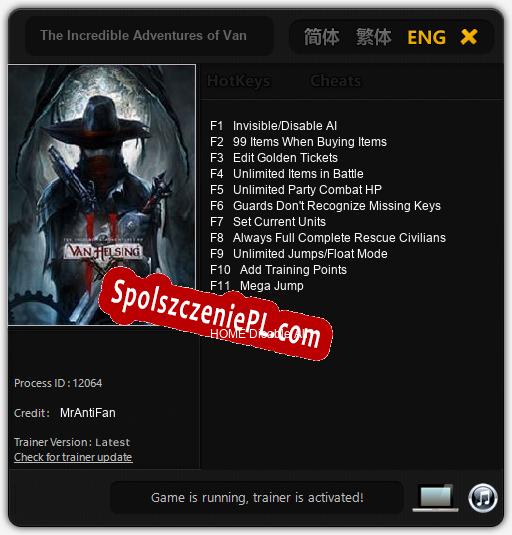 Treinador liberado para The Incredible Adventures of Van Helsing II [v1.0.2]