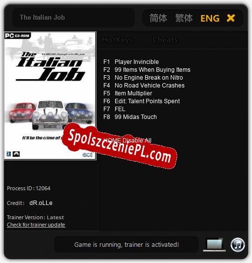 Treinador liberado para The Italian Job [v1.0.4]