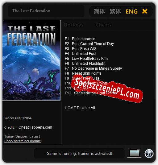 The Last Federation: Trainer +12 [v1.9]