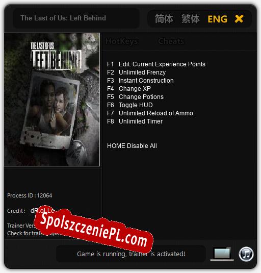 The Last of Us: Left Behind: Cheats, Trainer +8 [dR.oLLe]