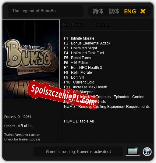 The Legend of Bum-Bo: Cheats, Trainer +15 [dR.oLLe]