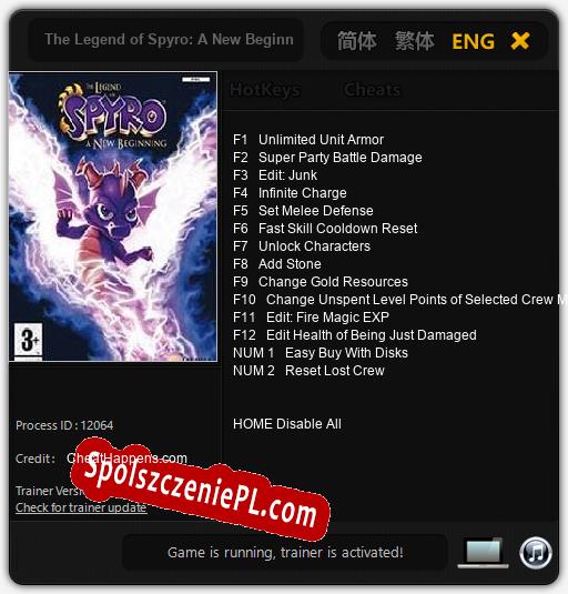 The Legend of Spyro: A New Beginning: Cheats, Trainer +14 [CheatHappens.com]