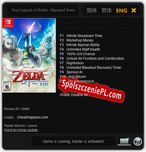 The Legend of Zelda: Skyward Sword HD: Cheats, Trainer +11 [CheatHappens.com]