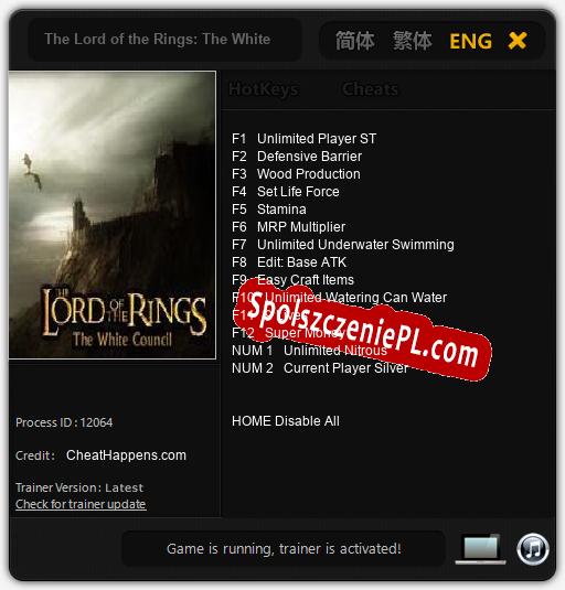 The Lord of the Rings: The White Council: Cheats, Trainer +14 [CheatHappens.com]